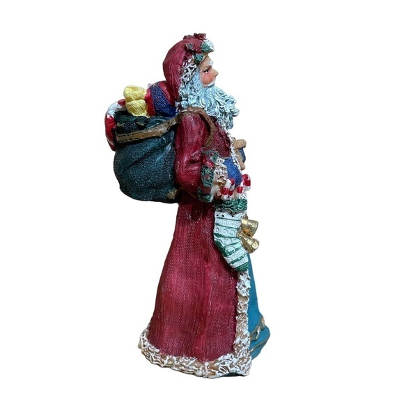 Christmas/Holiday Small Santa figure decor. Holding gift bag. Super cute! - Picture 3 of 4